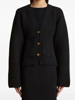KHAITE Scarlet Cardigan in Black